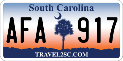 SC license plate AFA917