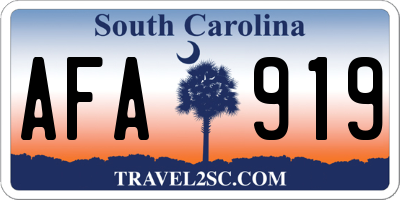 SC license plate AFA919