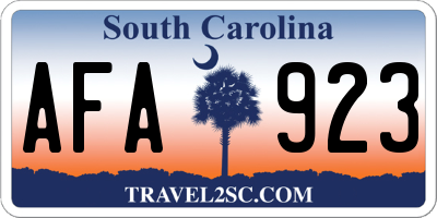 SC license plate AFA923