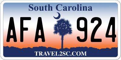 SC license plate AFA924