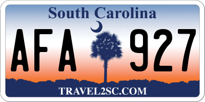 SC license plate AFA927