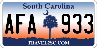 SC license plate AFA933