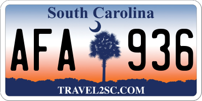 SC license plate AFA936