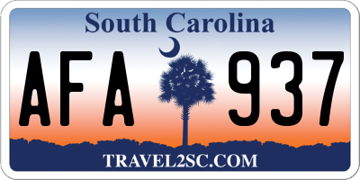 SC license plate AFA937