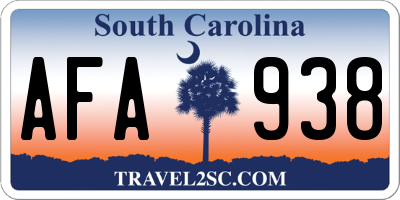 SC license plate AFA938