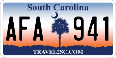 SC license plate AFA941