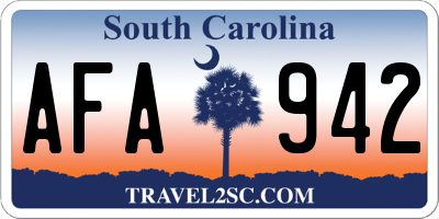 SC license plate AFA942