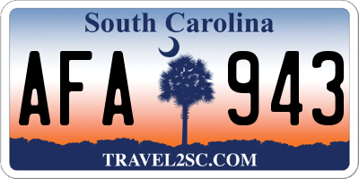 SC license plate AFA943