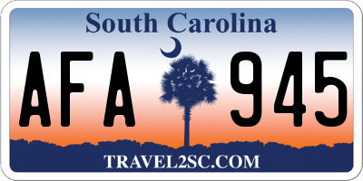 SC license plate AFA945