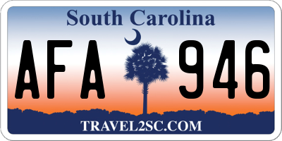 SC license plate AFA946
