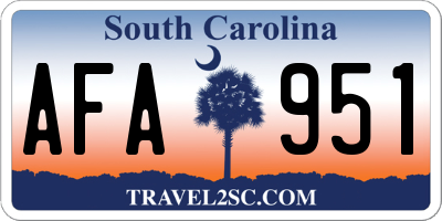 SC license plate AFA951