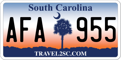 SC license plate AFA955