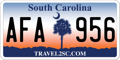 SC license plate AFA956