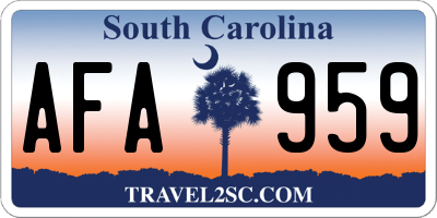 SC license plate AFA959