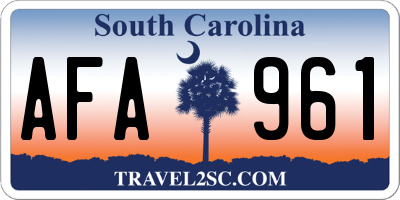 SC license plate AFA961