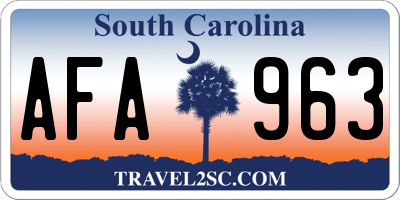 SC license plate AFA963