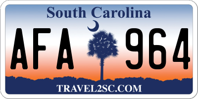 SC license plate AFA964