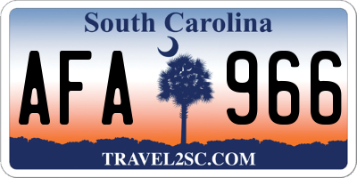 SC license plate AFA966