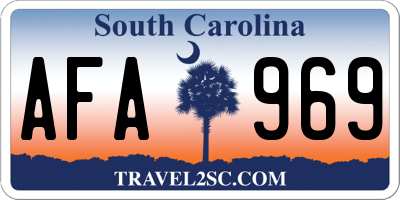 SC license plate AFA969