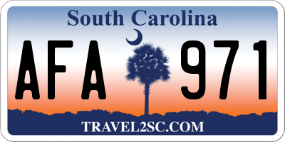 SC license plate AFA971