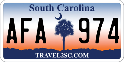 SC license plate AFA974