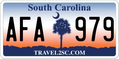 SC license plate AFA979