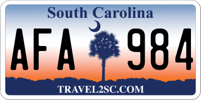 SC license plate AFA984