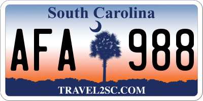 SC license plate AFA988