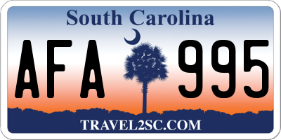 SC license plate AFA995