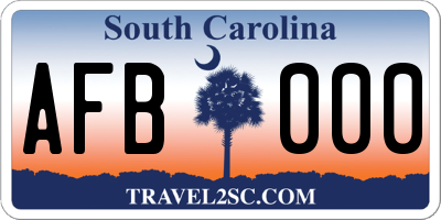 SC license plate AFB000