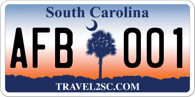 SC license plate AFB001