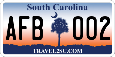 SC license plate AFB002