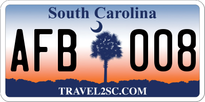 SC license plate AFB008