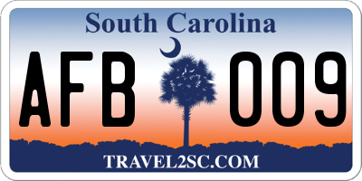 SC license plate AFB009