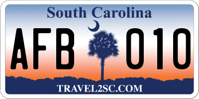 SC license plate AFB010