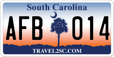 SC license plate AFB014
