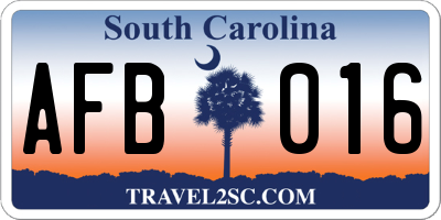 SC license plate AFB016