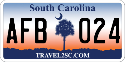 SC license plate AFB024
