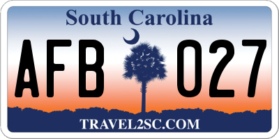 SC license plate AFB027