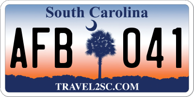 SC license plate AFB041