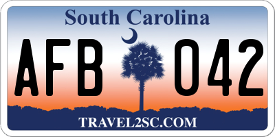 SC license plate AFB042
