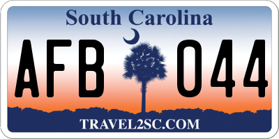 SC license plate AFB044