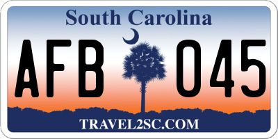 SC license plate AFB045