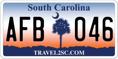SC license plate AFB046