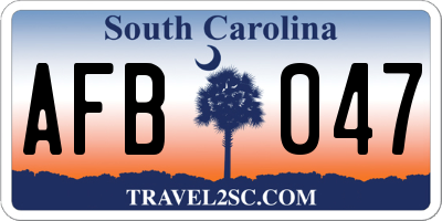 SC license plate AFB047