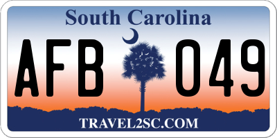 SC license plate AFB049