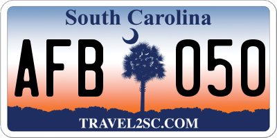 SC license plate AFB050