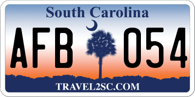 SC license plate AFB054