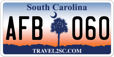 SC license plate AFB060