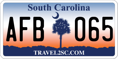 SC license plate AFB065